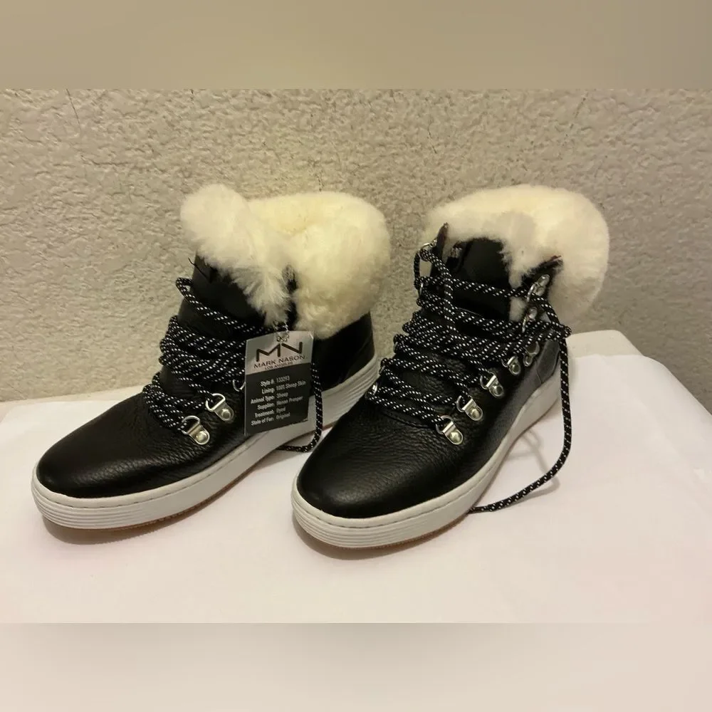 Mark Nason Palmilla-anda Genuine Sheepskin Lined Boot In Black  Winter Boots 7